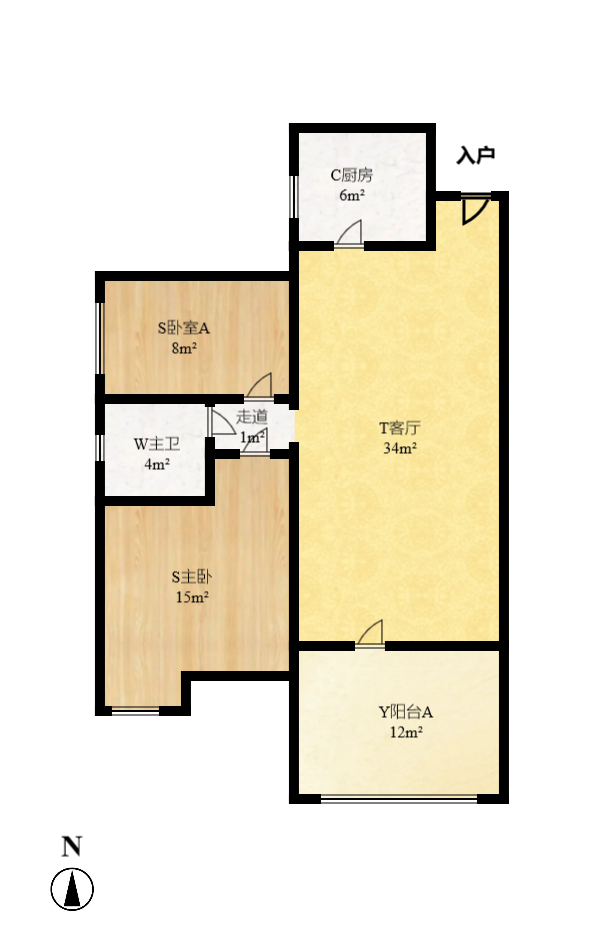 华盛世纪新城  2室1厅1卫    68.0万 华盛世纪新城  2室1厅1卫    68.0万户型图