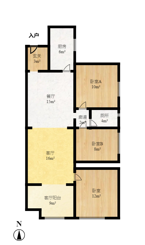 万科金域缇香  3室2厅2卫   185.80万室内图1