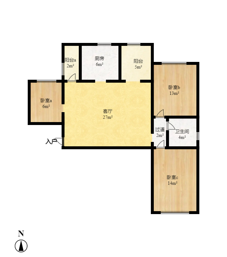欧莱雅郡 3室1厅1卫 75.0万 欧莱雅郡 3室1厅1卫 75.0万户型图