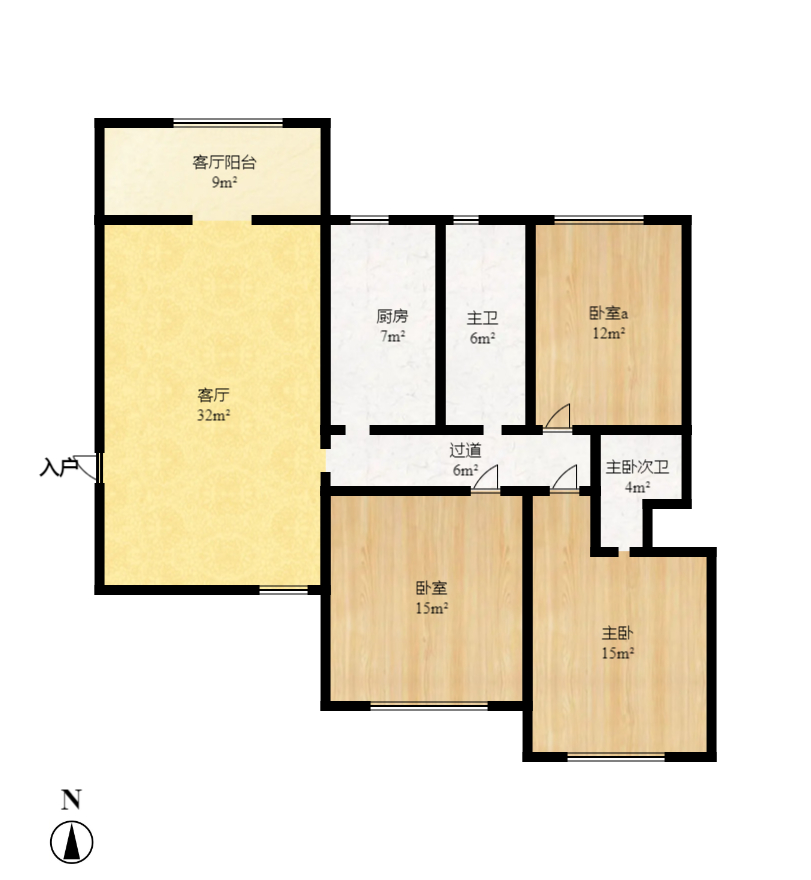 保利香槟国际 3室2厅2卫 1000.0元/月 保利香槟国际 3室2厅2卫 1000.0元/月户型图
