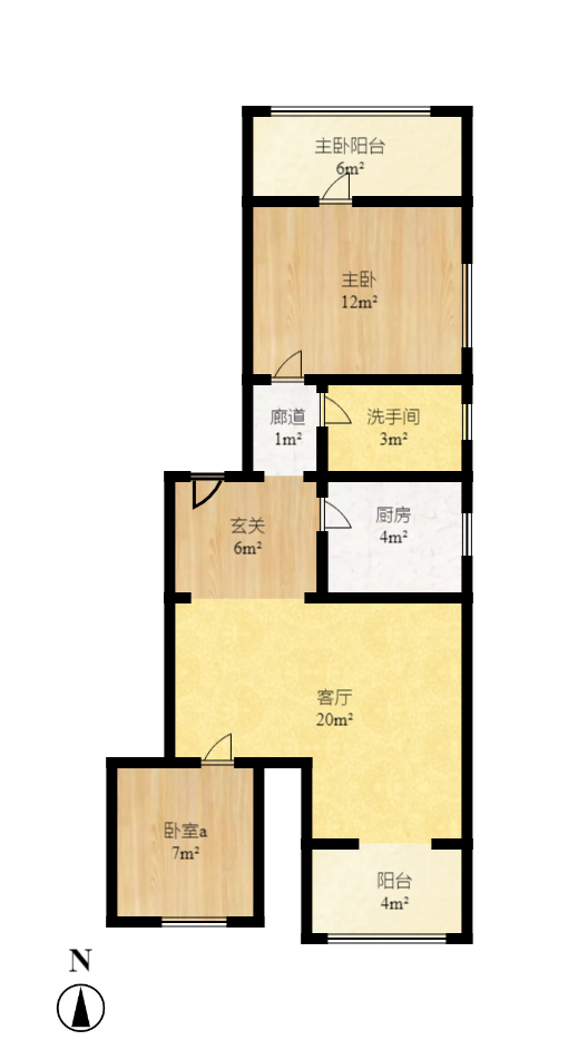 阳明山庄  2室1厅1卫    1700.0元/月户型图