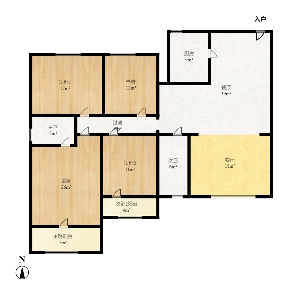 枫林美景  4室2厅2卫    2900.0元/月室内图1