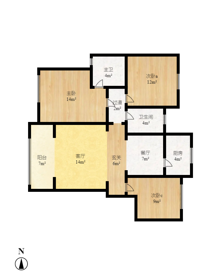润和之悦(金泽园) 1室2厅1卫 1900.0元/月 润和之悦(金泽园) 1室2厅1卫 1900.0元/月户型图
