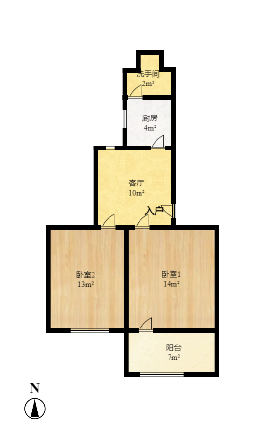 红旗社区  2室2厅1卫   1800.00元/月室内图1