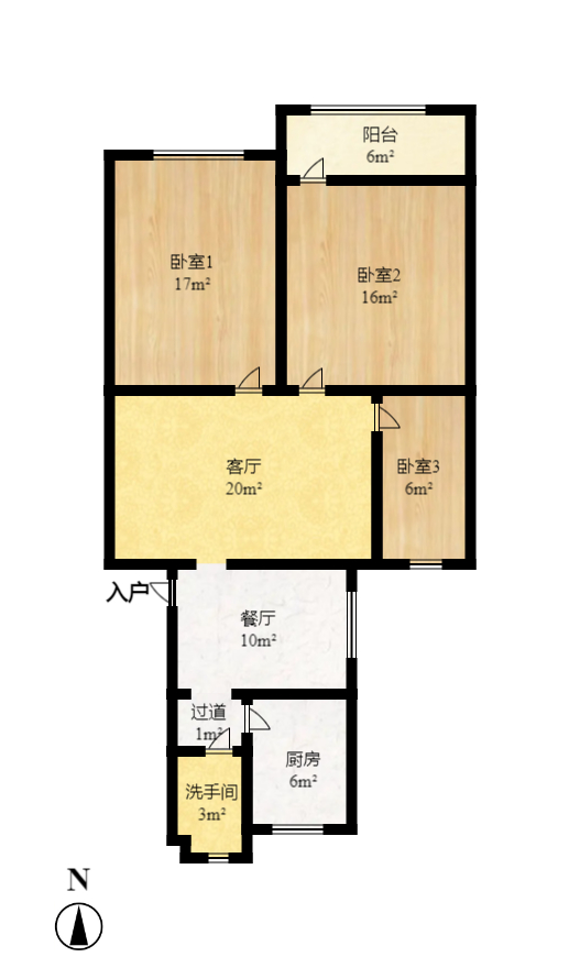 林业厅宿舍  3室1厅1卫    2500.0元/月 林业厅宿舍  3室1厅1卫    2500.0元/月户型图