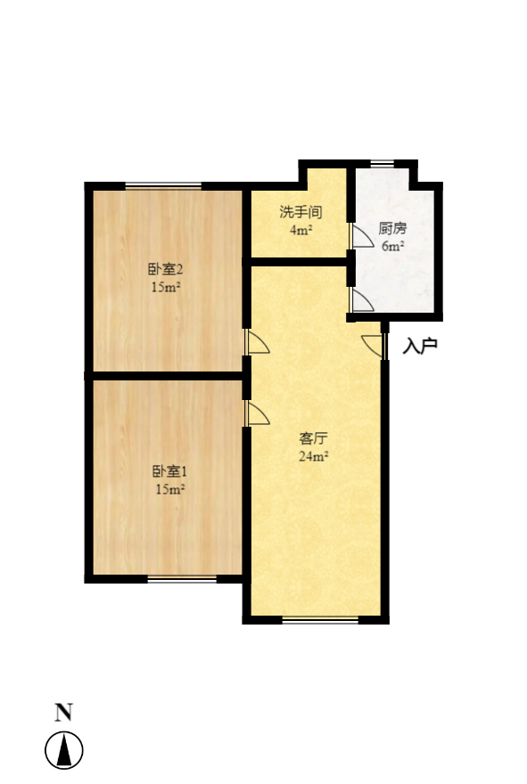 长岭包装宿舍  2室1厅1卫    1700.0元/月室内图1