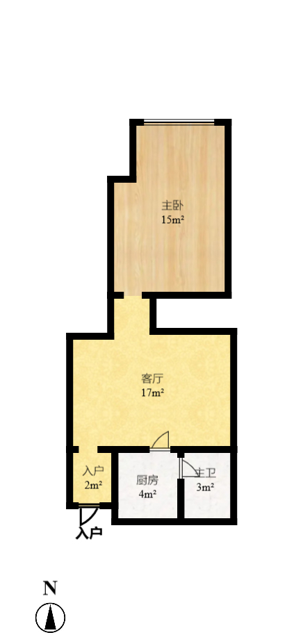 少帅府  1室1厅1卫    2000.0元/月 少帅府  1室1厅1卫    2000.0元/月户型图