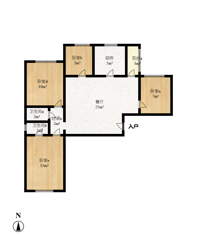 欧莱雅郡  3室2厅1卫    2200.0元/月户型图