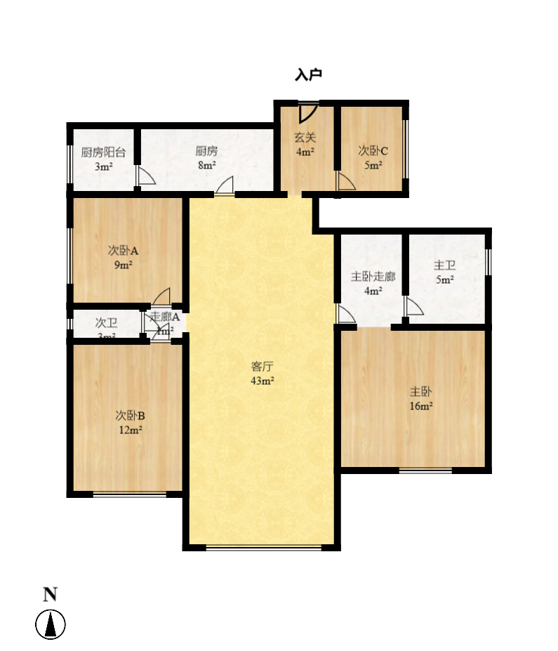 鑫远熙山 4室2厅1卫 2500.0元/月 鑫远熙山 4室2厅1卫 2500.0元/月户型图