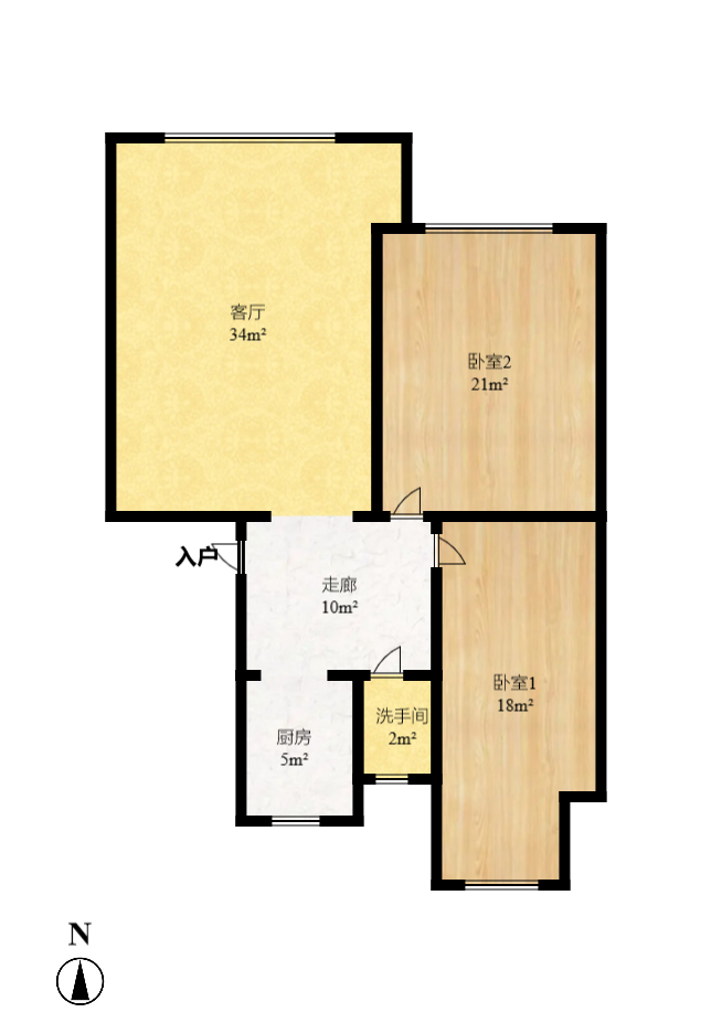 长建建材市场  2室2厅1卫   1600.00元/月室内图1