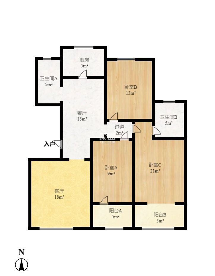 湘楚家园  3室2厅1卫   64.00万