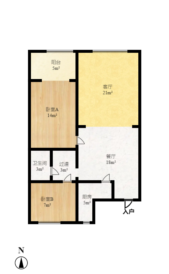 湘楚家园 2室2厅1卫 1000.0元/月 湘楚家园 2室2厅1卫 1000.0元/月户型图