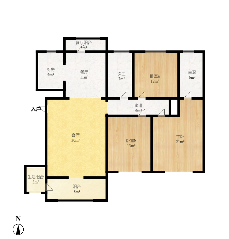 晟通牡丹舸  3室2廳2衛(wèi)    315.0萬室內(nèi)圖1
