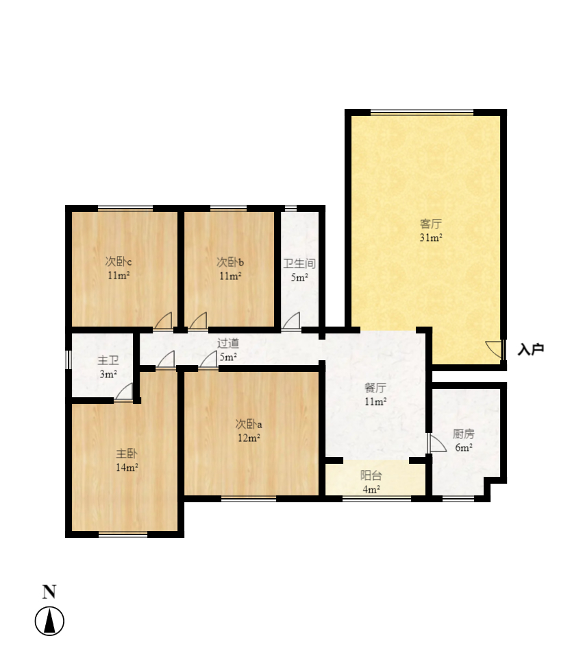 金富星城 4室2厅2卫 2200.0元/月 金富星城 4室2厅2卫 2200.0元/月户型图