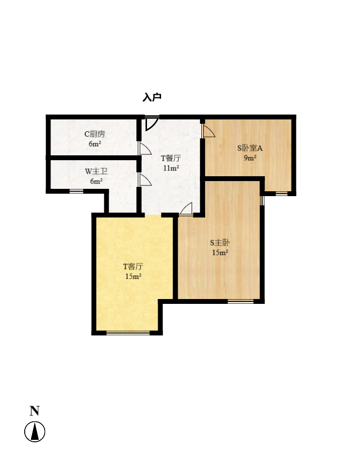 五矿万境水岸一期(万境水岸嘉苑) 2室2厅1卫 75.0万 五矿万境水岸一期(万境水岸嘉苑) 2室2厅1卫 75.0万户型图