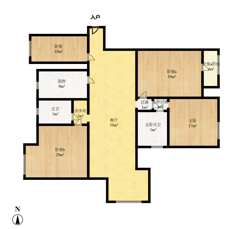 三一街区  4室2厅2卫   112.80万室内图1