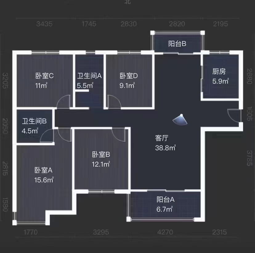 中建玥熙台 4室2厅2卫 92.0万 中建玥熙台 4室2厅2卫 92.0万室内图