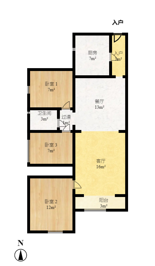 萬科城  3室2廳1衛(wèi)    115.0萬室內圖1