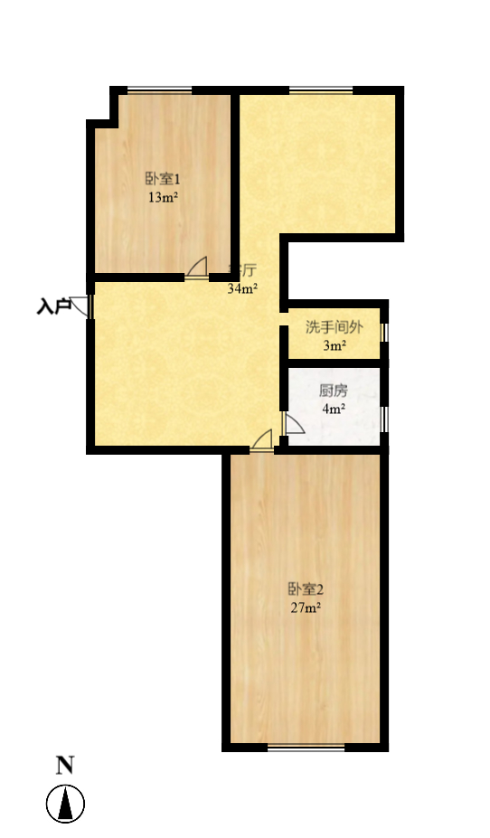 宝庆金都  3室2厅2卫   2600.00元/月户型图