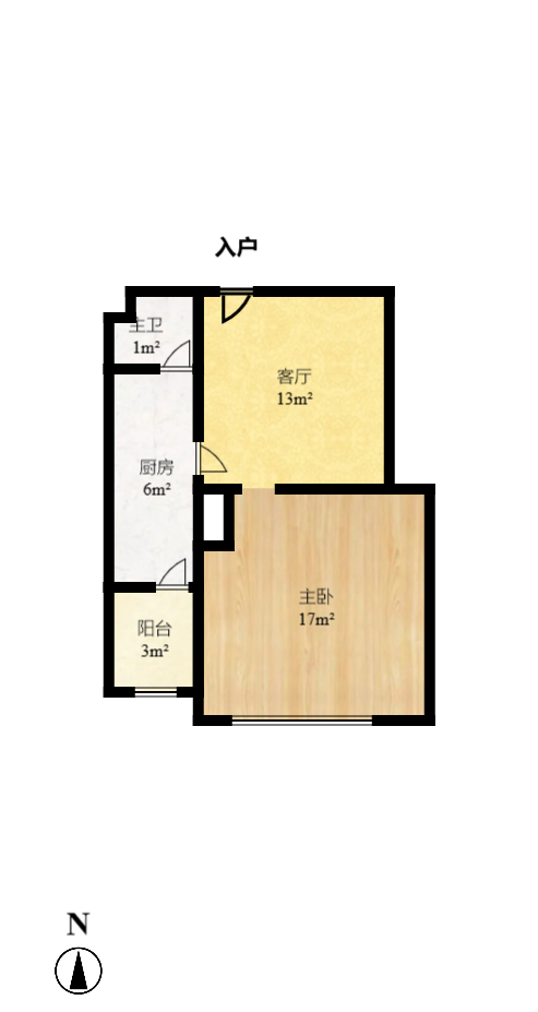 鑫远和城（一、二期）  1室1厅1卫   38.80万室内图1