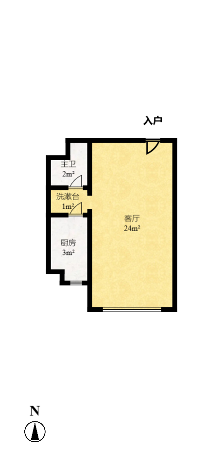 博林云栖  1室1厅1卫   38.80万室内图1