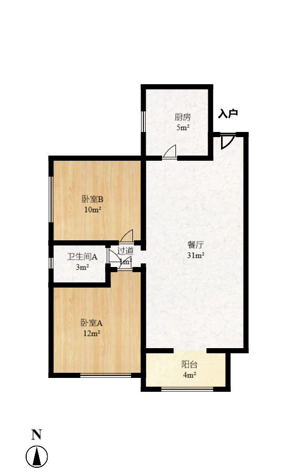 星城新宇川河苑  2室2廳1衛(wèi)    61.0萬(wàn)室內(nèi)圖1