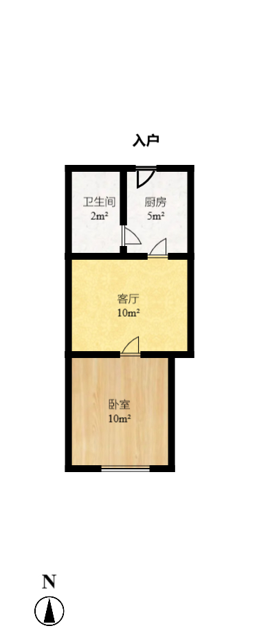 湘府东苑  1室1厅1卫   30.80万室内图1