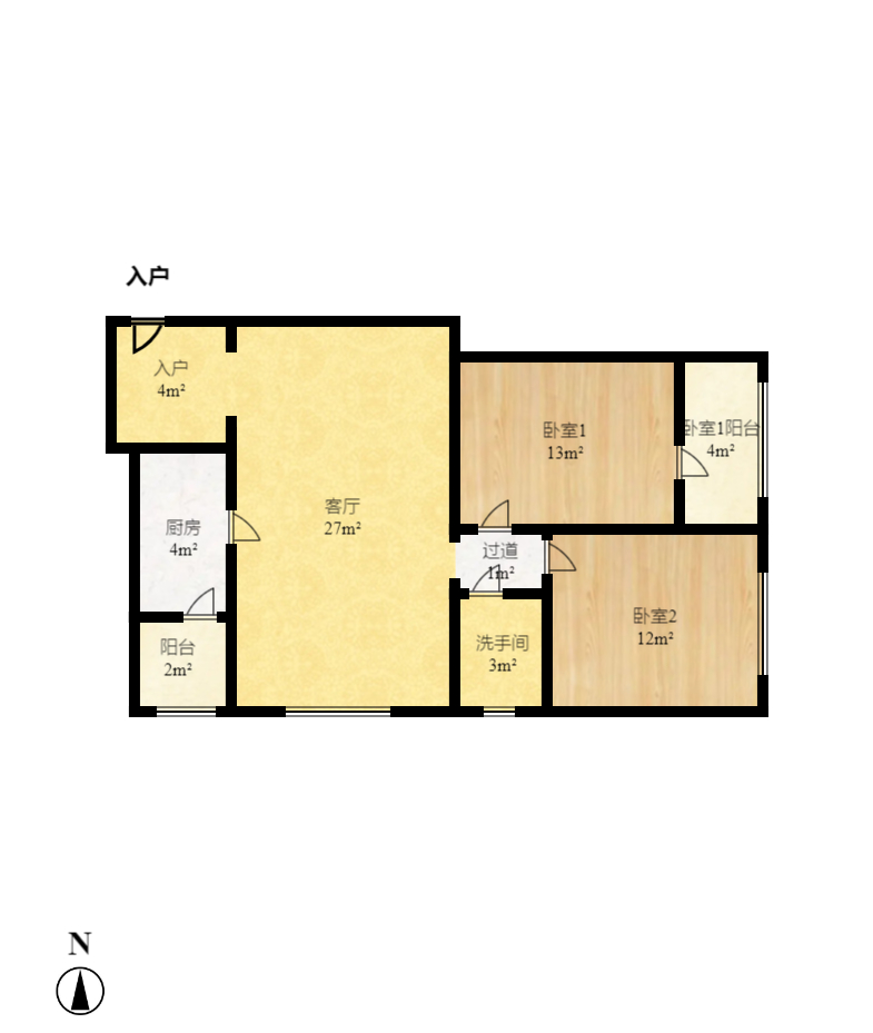 东方新世界 2室2厅1卫 2300.0元/月 东方新世界 2室2厅1卫 2300.0元/月户型图