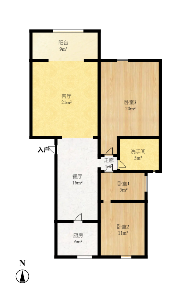 三江花中城  3室2厅1卫    2300.0元/月室内图1