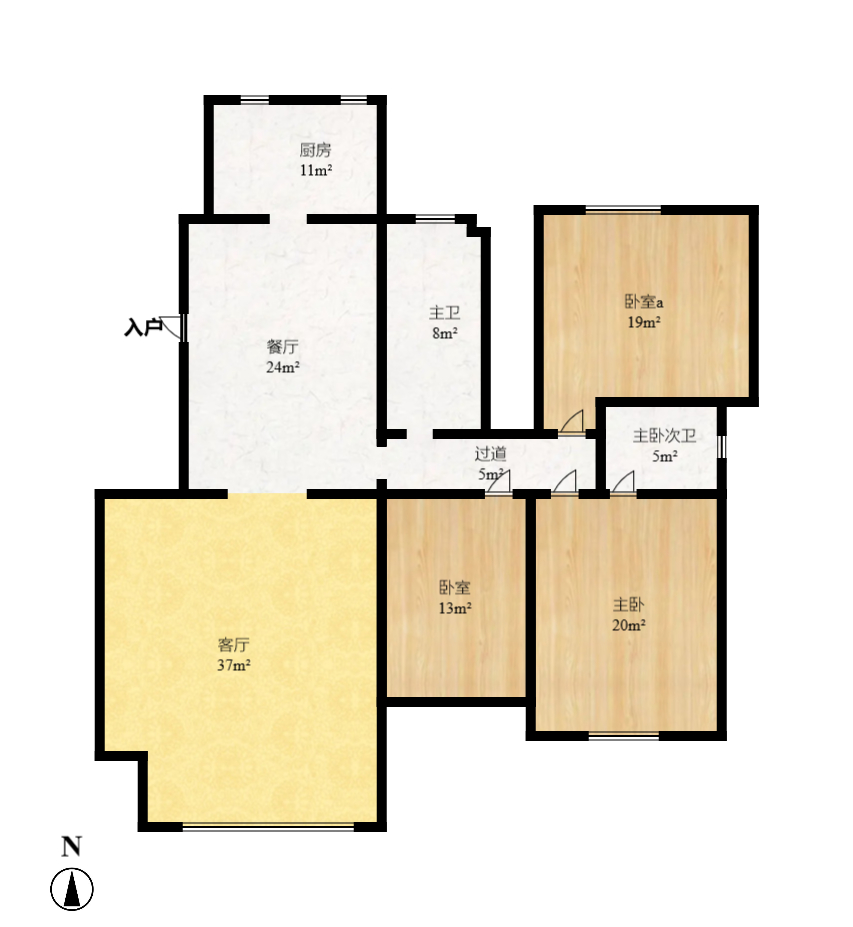 万丽景园  3室2厅1卫   2300.00元/月户型图