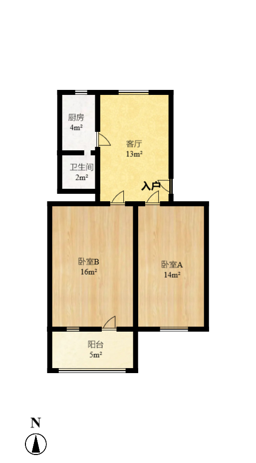 北桥新村  2室1厅1卫   30.00万室内图1