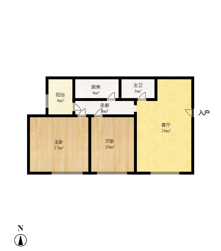 和莊  2室2廳1衛(wèi)    58.0萬室內(nèi)圖1