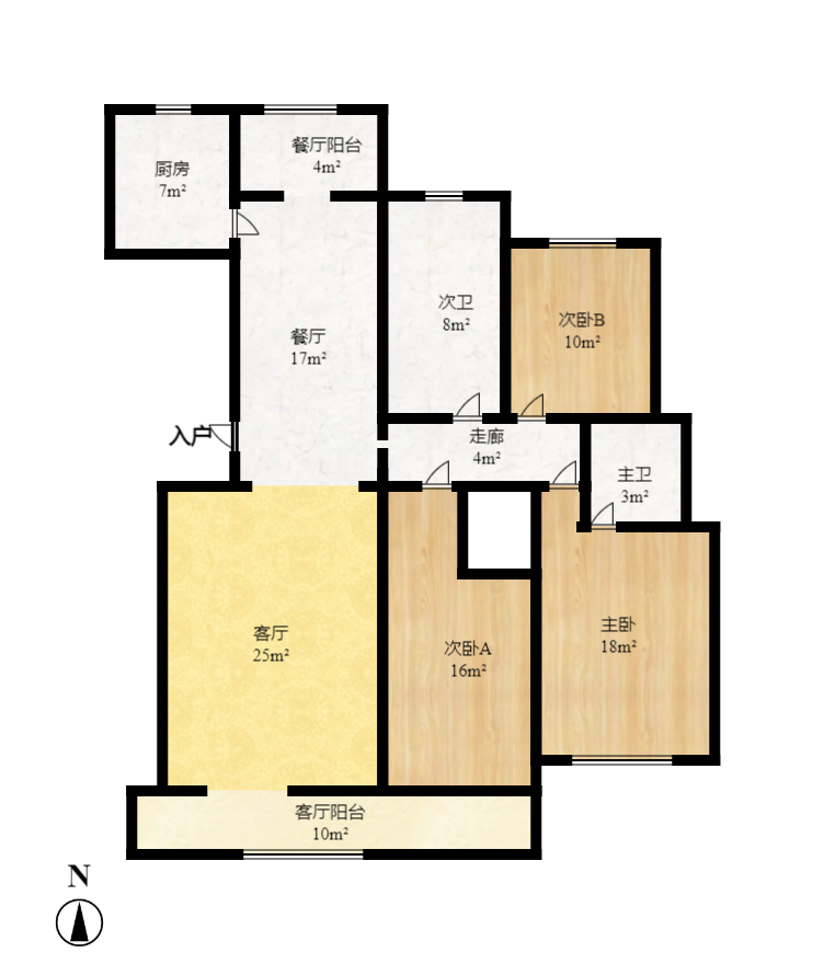 融源及第  3室2厅2卫   3000.00元/月室内图1