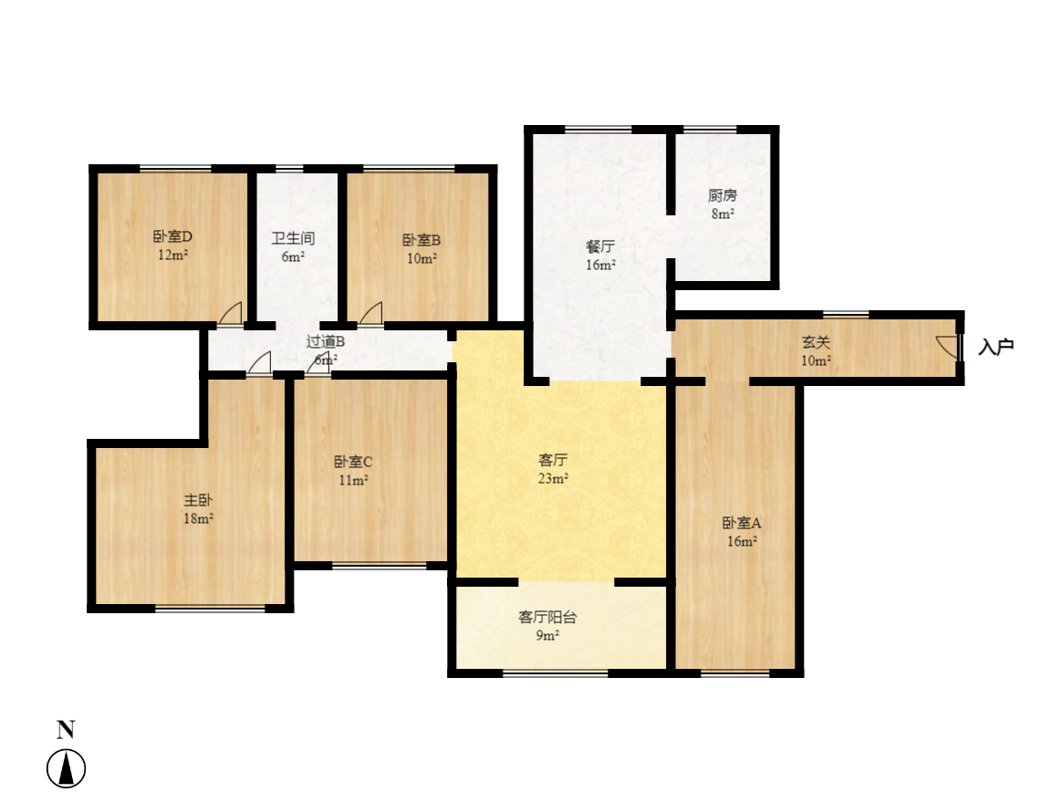 天麓尚层 4室2厅2卫 3000.0元/月 天麓尚层 4室2厅2卫 3000.0元/月户型图