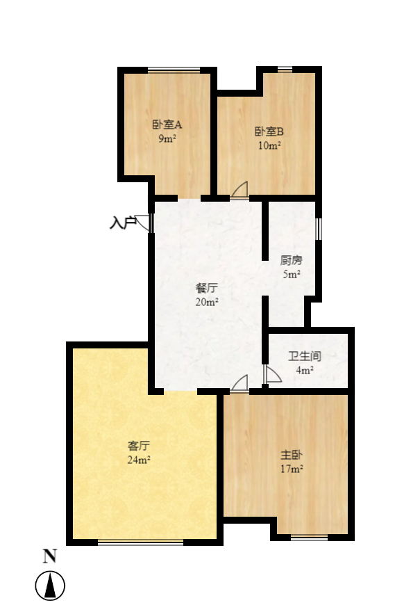 西铁馨寓（西铁领寓）  3室2厅2卫   2200.00元/月户型图