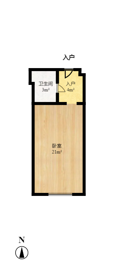 塞纳公馆  1室1厅1卫   1500.00元/月室内图1