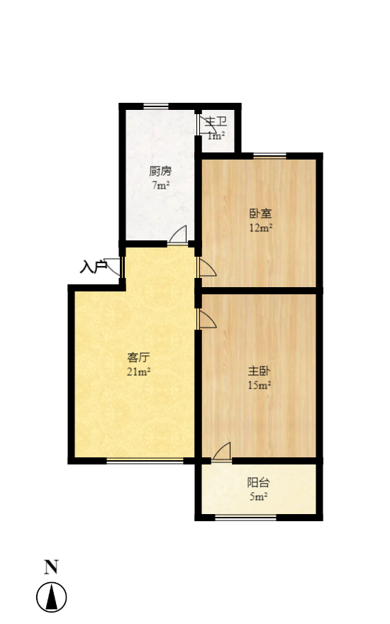 省商务厅宿舍  2室1厅1卫   1650.00元/月户型图