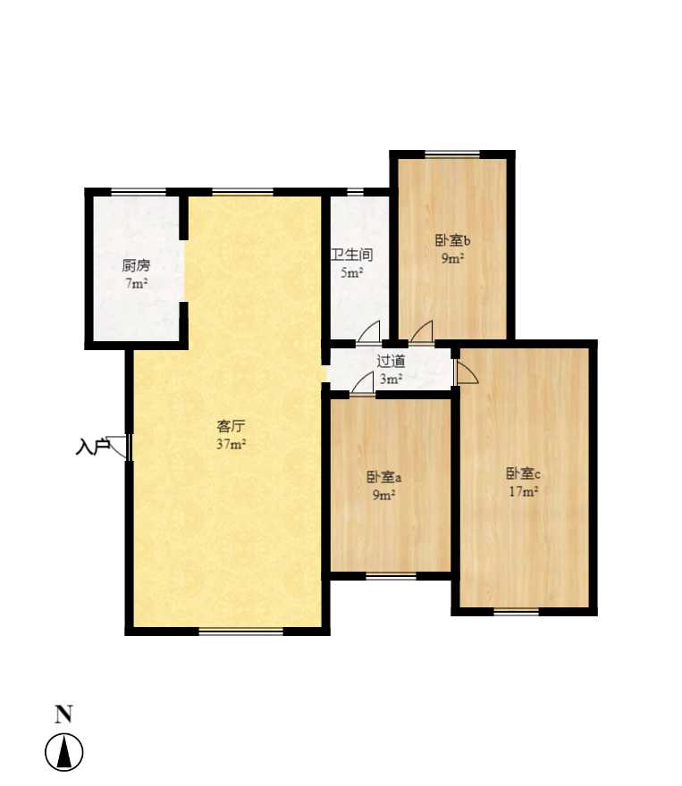 三城花苑(一,二,三期) 4室2厅2卫 1800.0元/月 三城花苑(一,二,三期) 4室2厅2卫 1800.0元/月户型图