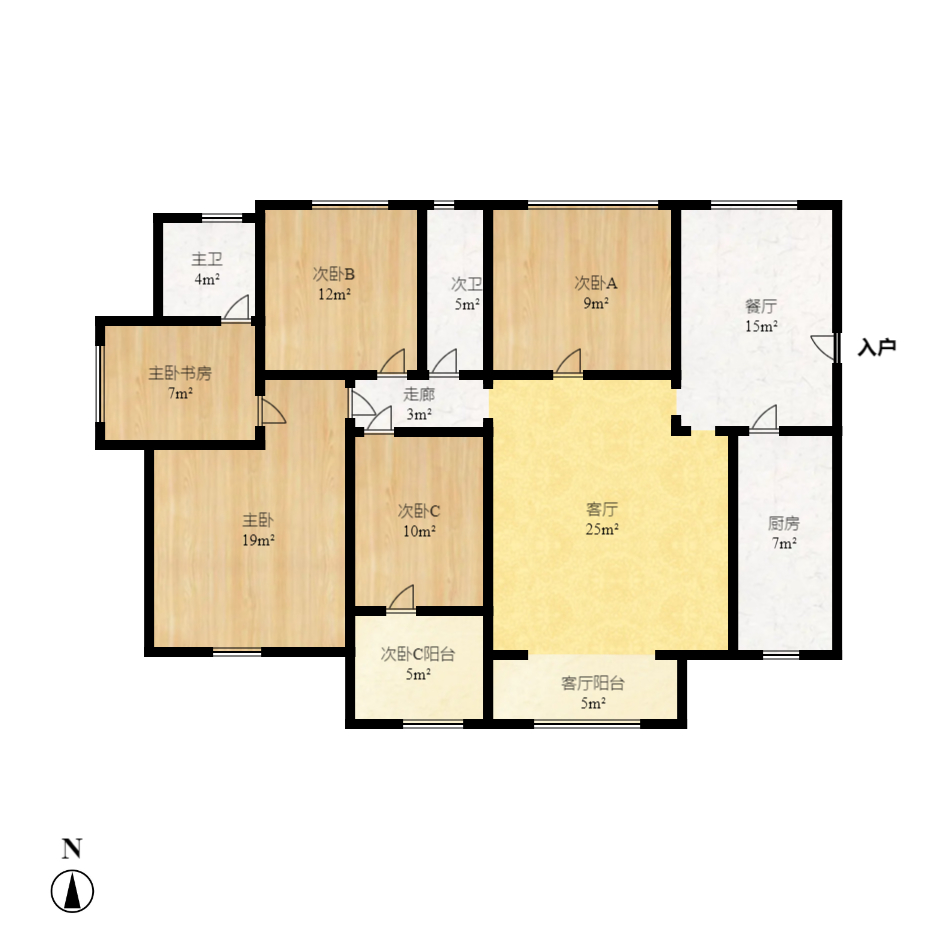 鑫远尚玺苑  4室2厅2卫    4500.0元/月 鑫远尚玺苑  4室2厅2卫    4500.0元/月户型图