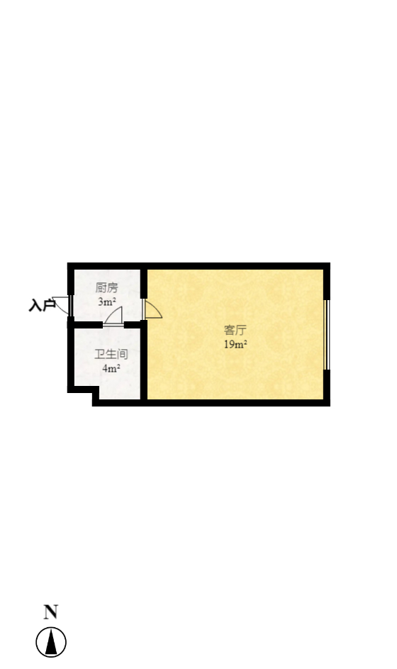 昌和商业中心/昌和国际  1室1厅1卫   1080.00元/月户型图