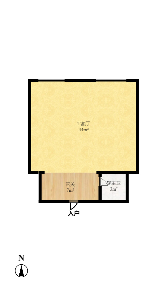叠彩兰亭 1室1厅1卫 1100.0元/月 叠彩兰亭 1室1厅1卫 1100.0元/月户型图