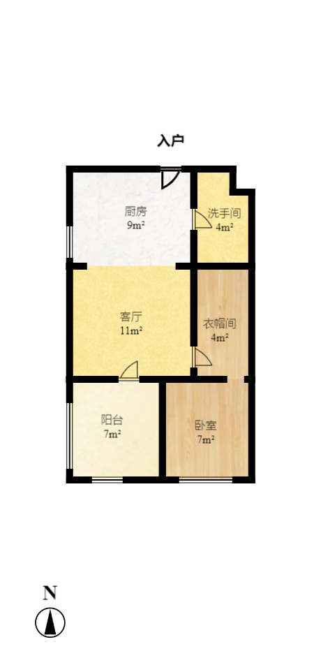 时代公馆 1室1厅1卫 1500.0元/月 时代公馆 1室1厅1卫 1500.0元/月户型图