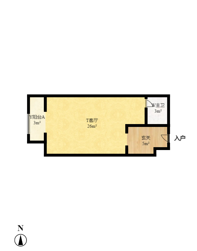 乐尚城 1室1厅1卫 1400.0元/月 乐尚城 1室1厅1卫 1400.0元/月户型图