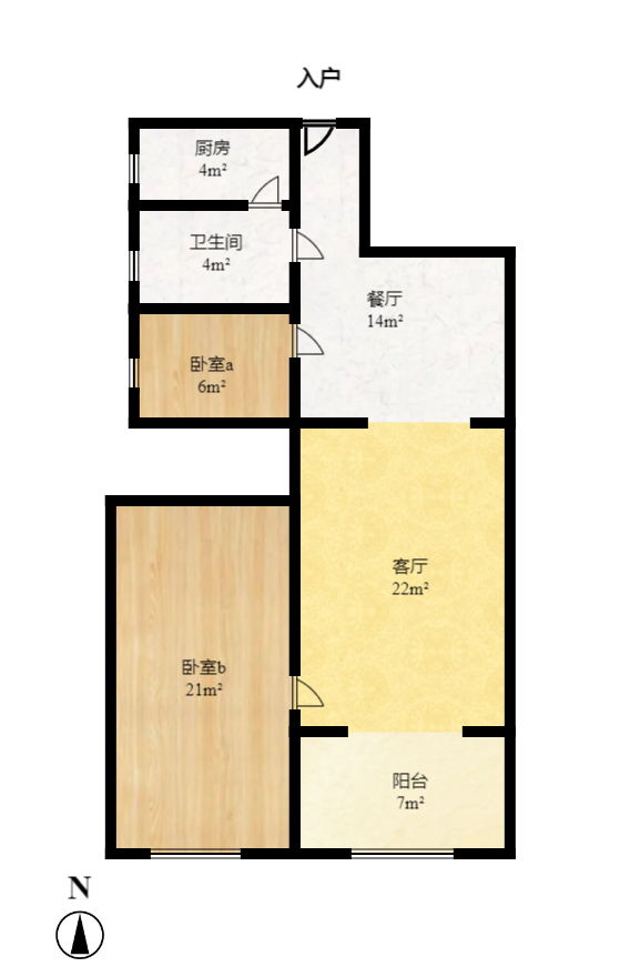 佛奥康桥水岸  3室2厅1卫   1500.00元/月户型图