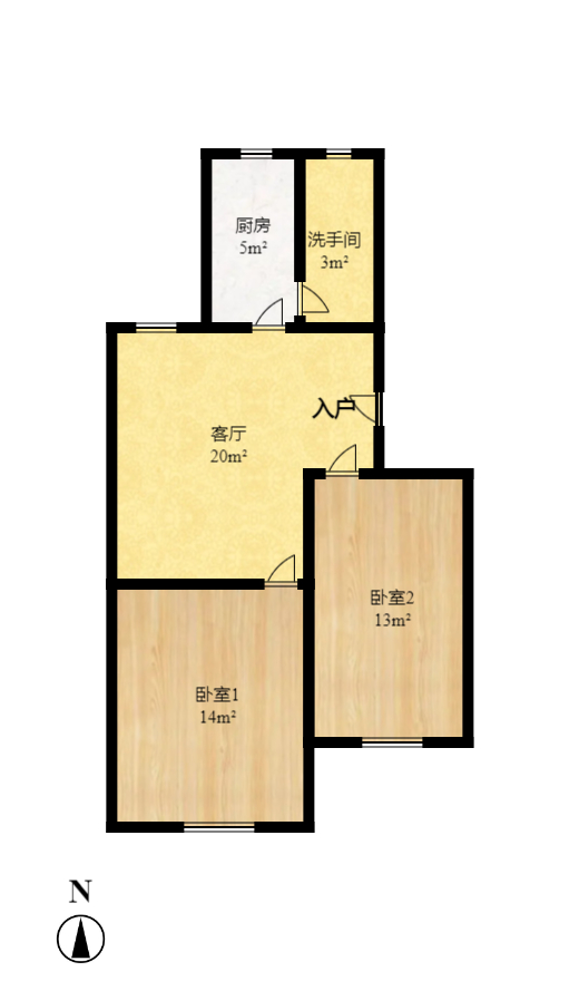 曹家坡宿舍  2室1厅1卫    36.0万室内图1
