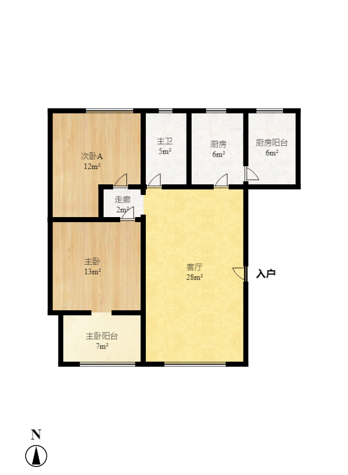 钱隆学府一、二期 2室2厅1卫 2200.0元/月 钱隆学府一、二期 2室2厅1卫 2200.0元/月户型图