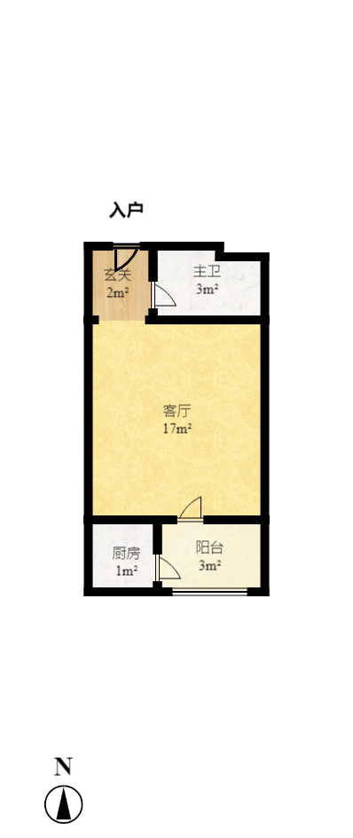 博林金谷 1室1厅1卫 1300.0元/月 博林金谷 1室1厅1卫 1300.0元/月户型图