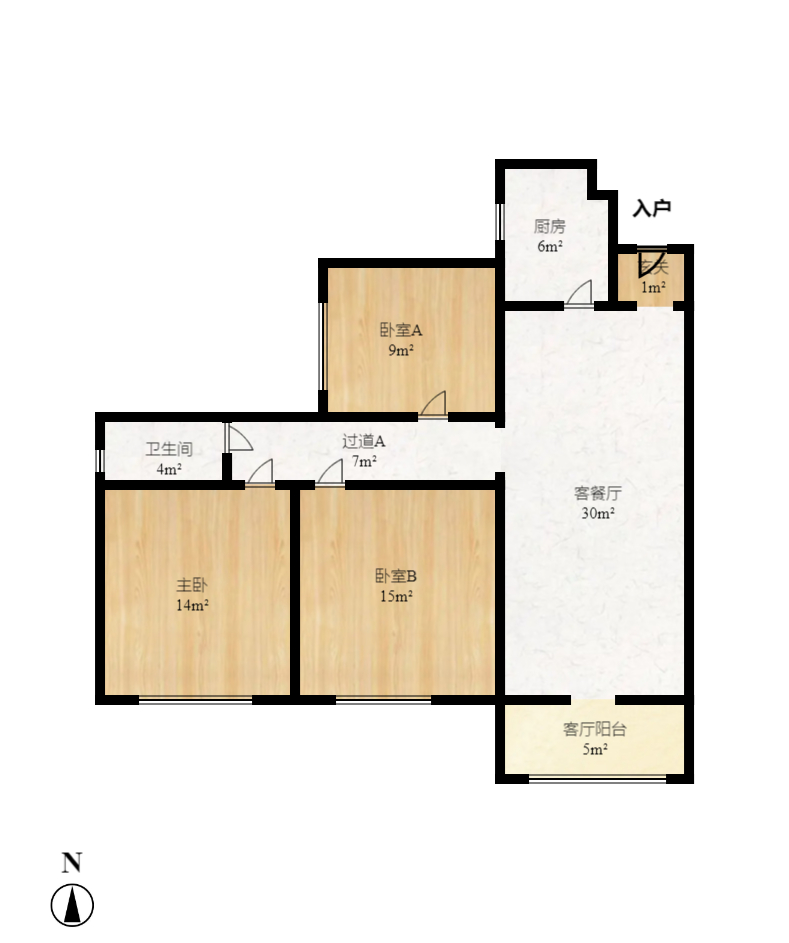 钰龙天下二期(钰龙佳园) 3室2厅1卫 2200.0元/月 钰龙天下二期(钰龙佳园) 3室2厅1卫 2200.0元/月户型图