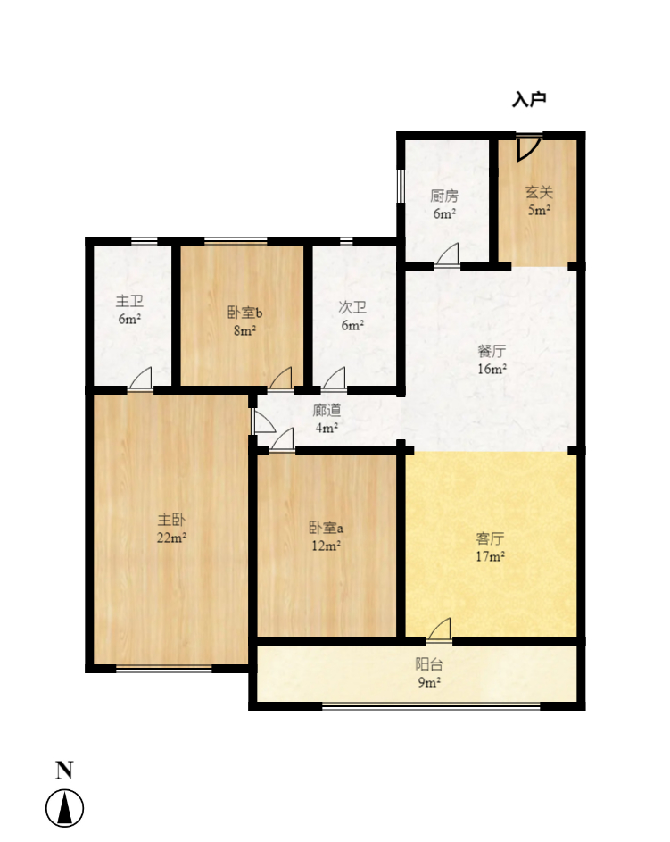 南山梅溪一方  1室1厅1卫   1900.00元/月户型图