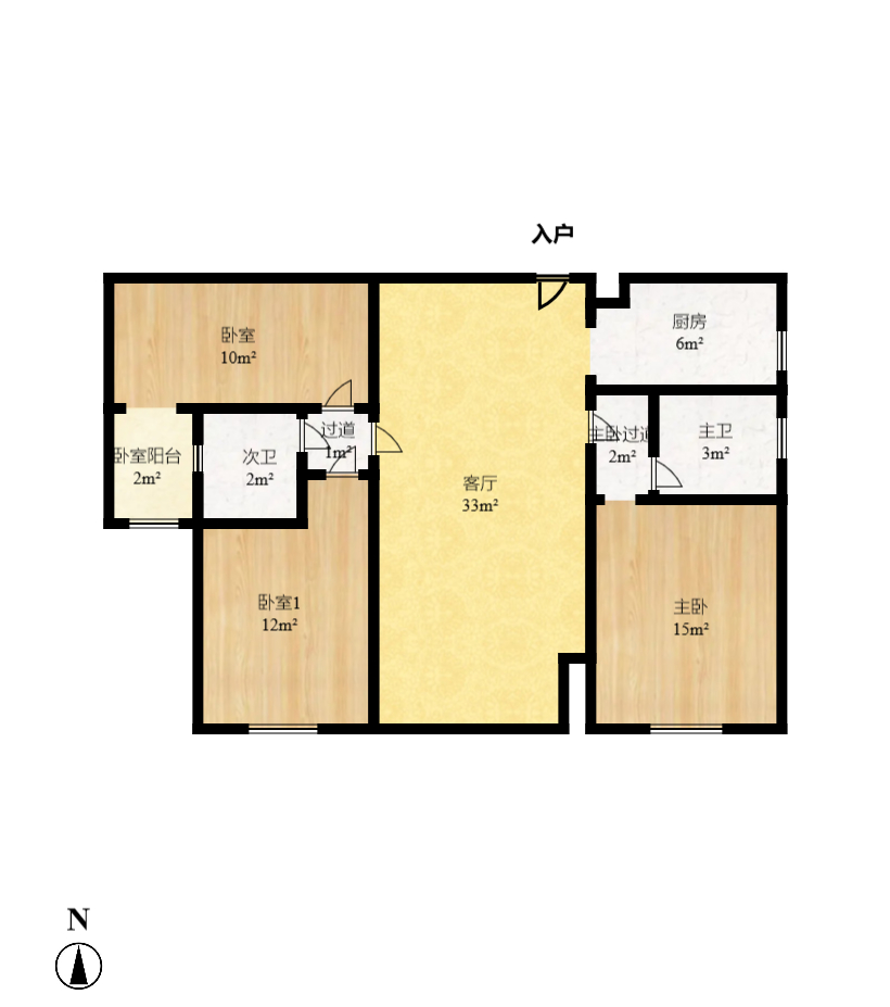 上东辛顿公寓 3室2厅2卫 2700.0元/月 上东辛顿公寓 3室2厅2卫 2700.0元/月户型图
